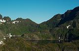 Mountains and Lake on the Lofoten, Norway
