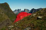 Red Tent on Hillside