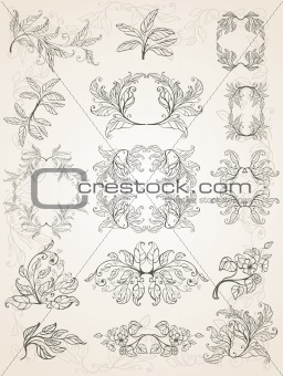 set of floral frames