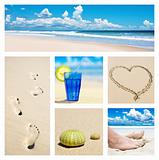 Collage of beach holiday scenes