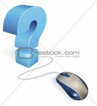 Computer mouse and question mark concept
