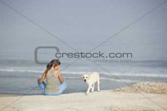 Girl with her dog