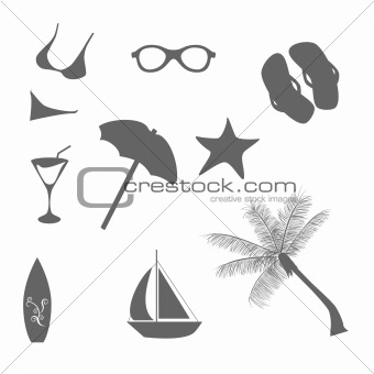 Beach and summer icons
