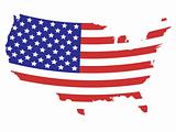 Flag designed United States map