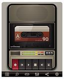Vector cassette recorder template with icons