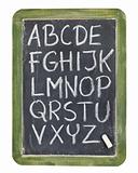 alphabet in chalk on blackboard