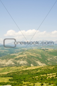 Mountain landscape in the bright summer day