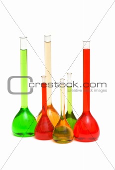 Various tubes isolated on the white background