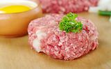 Raw Meatball Garnished with Parsley