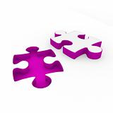 3d puzzle purple white