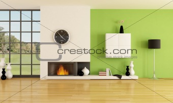 minimalist fireplace