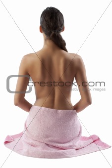 beautiful nude woman showing her back