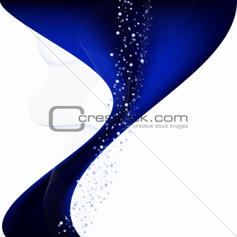Abstract blue wave background.