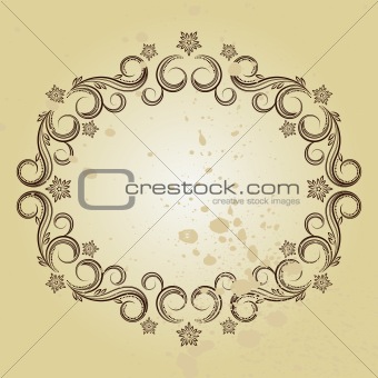 Vintage background with curled elements