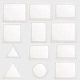 Vector big set of blank postage stamps different geometric shape