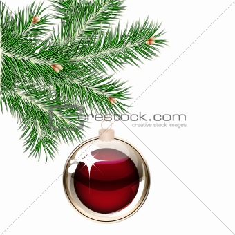 Christmas tree and transparent balls