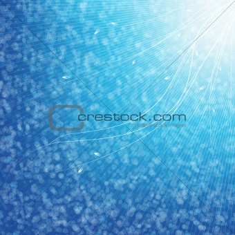 Blue spring abstract nature background.