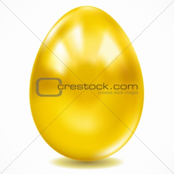 One big golden easter egg. Vector image.