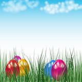 Background with Easter eggs. Vector image.