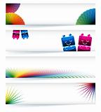 Multicolor gamut banner design in eps10 vector format. 