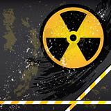 Eps10 Abstract grunge background with the emblem of radiation.