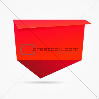 Abstract origami speech banner, vector background.