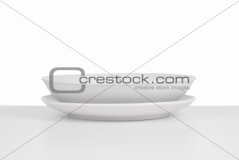 Empty white ceramic soup dish