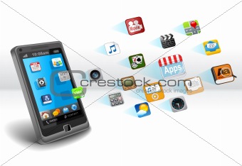 Smartphone with apps