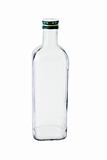 Tall empty glass bottle 