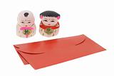 Chinese new year figurines and red packets