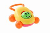 Colorful smiley baby rattle car