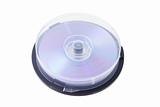 Compact disks in round plastic case