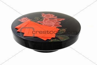 Chinese new year decorative tray and red packets