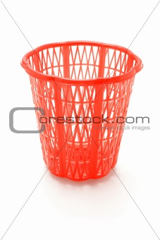 Red plastic basket
