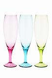 Three color wineglasses