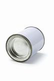 Sealed white tin can