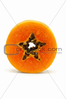 Slice of juicy papaya fruit