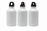 Three white water containers