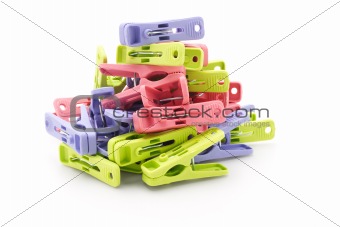 Pile of colorful plastic pegs