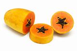 Cut up papaya fruit