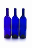 Blue wine bottles
