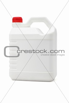 White plastic lubrication oil container 