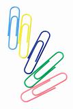 Five multicolor paper clips 