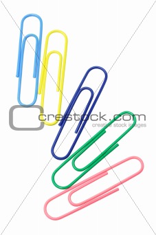 Five multicolor paper clips 