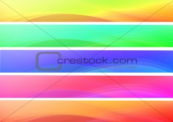 Abstract colorful waves  banners