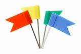 Multicolor plastic flag pins 