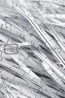 Shredded waste paper strips 