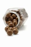 Chocolate balls from fallen container