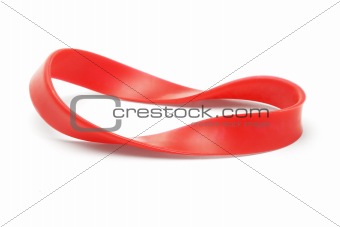 Twisted red rubber wrist band