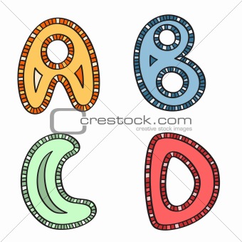 vector ethnic letters